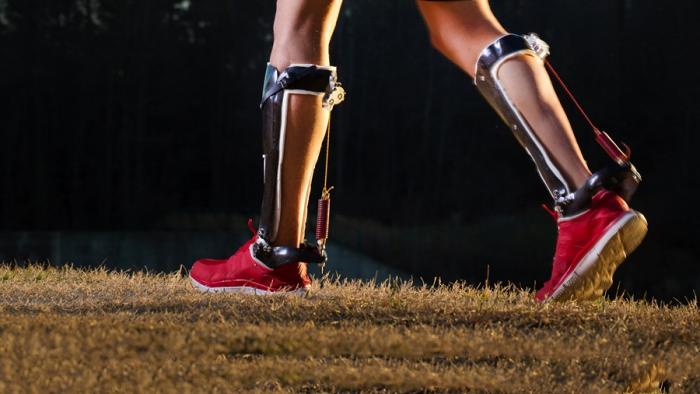 ankle exoskeleton in use