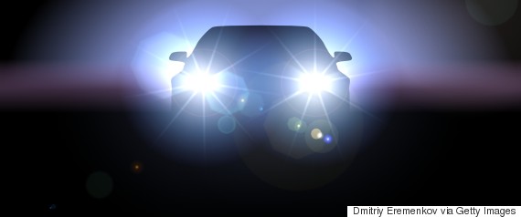 car lights in the dark