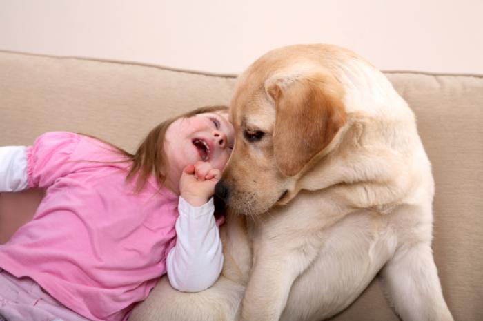 dog and young girl