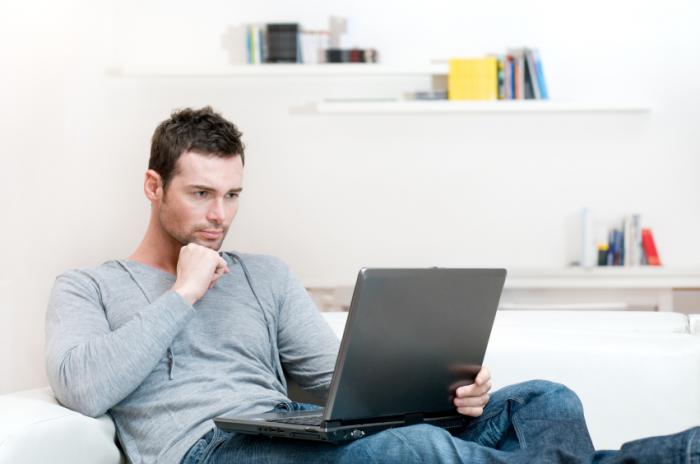 A man using a computer