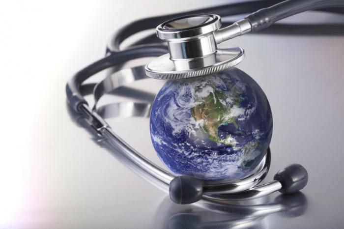 earth and stethoscope