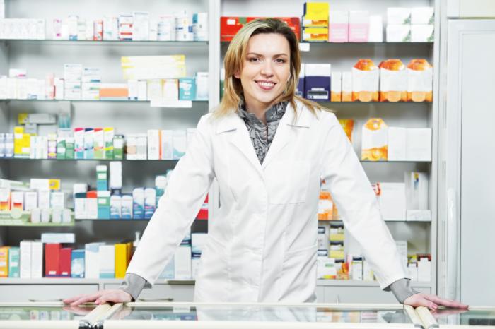 pharmacist at counter