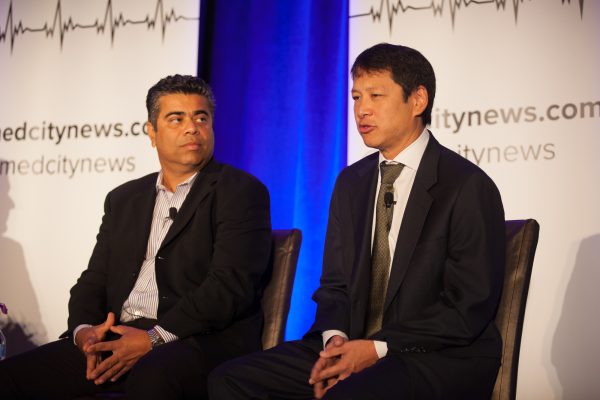 Dr Zia Agha of West Health (left) and Dr. Ted Chan of University of California San Diego department of emergency medicine 